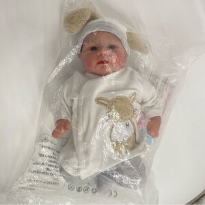 NEW Reborn Unisex Baby Doll In Bunny Outfit Sealed With Birth Certificate